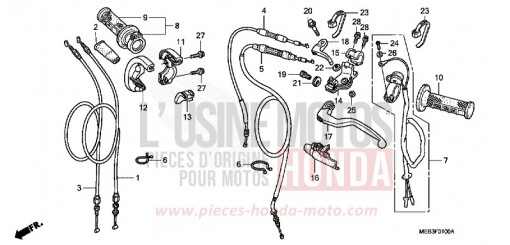 LEVIER DE GUIDON/COMMUTATEUR/CABLE (CRF450R2,3) CRF450R3 de 2003